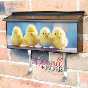 Yellow Chicks Sitting Wall-mounted Townhouse Mailbox Cover