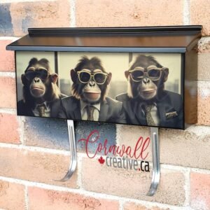 Three Monkeys In Sunglasses Are Dressed Up 3 Wall-mounted Townhouse Mailbox Cover