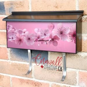 Pink Flowers Are Scattered Wall-mounted Townhouse Mailbox Cover