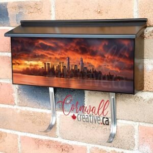 New York City Panorama At Sunset Wall-mounted Townhouse Mailbox Cover