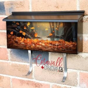 Autumn Background With Autumn Leaves Falling Down Wall-mounted Townhouse Mailbox Cover
