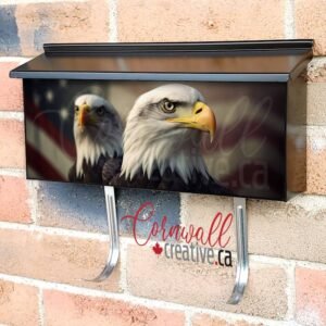 Bald Eagle With Usa Flag In The Background Wall-mounted Townhouse Mailbox Cover