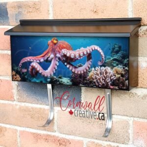 Beautiful Giant Octopus Around Beautiful Colorful Coral Wall-mounted Townhouse Mailbox Cover