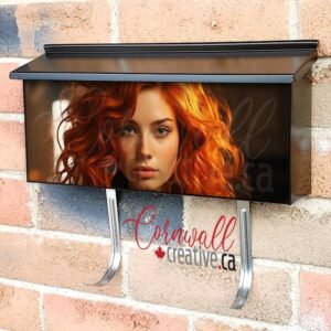 Beautiful Redhead Woman With Curly Hair Looking Confidently Wall-mounted Townhouse Mailbox Cover