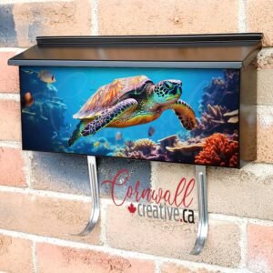Beautiful Sea Turtle Around Very Beautiful Coral Reef Wall-mounted Townhouse Mailbox Cover