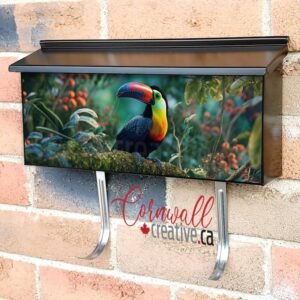 Bright Colorful Image Of A Toucan In The Jungle Exotic Wall-mounted Townhouse Mailbox Cover