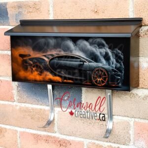 Classic Modified Car With Dark Smokie Background Wall-mounted Townhouse Mailbox Cover