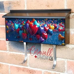 Colorful Heart Shape Balloon With Blue Sky Valentines Day Wall-mounted Townhouse Mailbox Cover