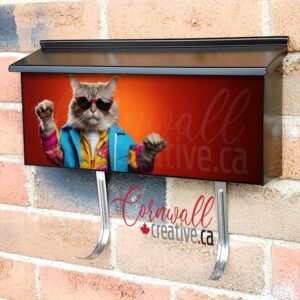 Cat Wearing Sunglasses And Colorful Clothes Wall-mounted Townhouse Mailbox Cover