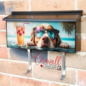 Cute Dog Puddle Wearing Sun Glasses Wall-mounted Townhouse Mailbox Cover