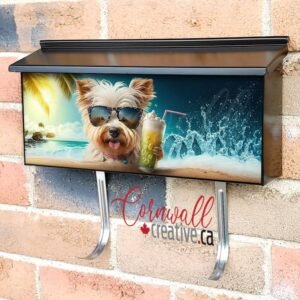 Cute Dog Puddle Wearing Sun Glasses On The Beach Wall-mounted Townhouse Mailbox Cover