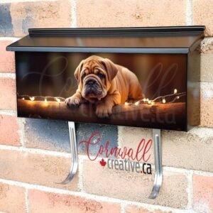 Cute Dog With Magical Lights 3 Wall-mounted Townhouse Mailbox Cover