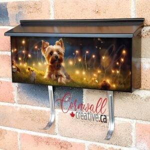 Cute Dog With Magical Lights 4 Wall-mounted Townhouse Mailbox Cover