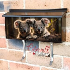 Cute Koalas On Branch Of Eucalyptus Tree Wall-mounted Townhouse Mailbox Cover