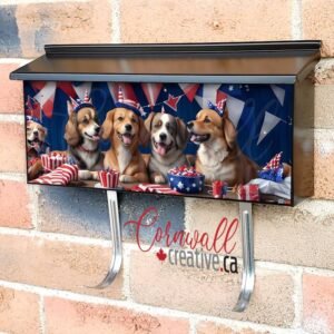 Dogs Having Fourth Of July Party Usa Wall-mounted Townhouse Mailbox Cover