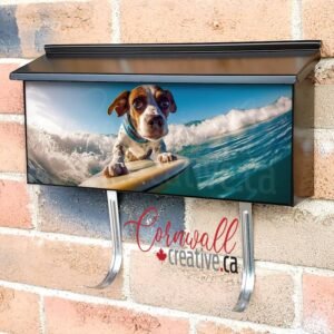 Dog Surfing Wall-mounted Townhouse Mailbox Cover