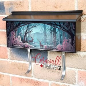 Fairy Tale Christmas Scene Winter Window Wonderland Paper Cut Out Wall-mounted Townhouse Mailbox Cover