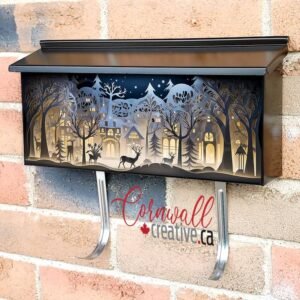 Fairy Tale Winter Window Christmas Scene Wonderland Cut Out Paper Wall-mounted Townhouse Mailbox Cover