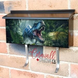 Angry Tyrannosaurus In The Jungle Wall-mounted Townhouse Mailbox Cover