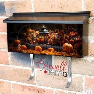 Festive Autumn Lantern Decoration With Pumpkins And Flowers Wall-mounted Townhouse Mailbox Cover