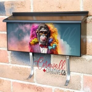 Front View Of A Monkey Wearing A Suit Wall-mounted Townhouse Mailbox Cover