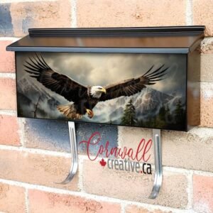 Mature American Bald Eagle Wall-mounted Townhouse Mailbox Cover