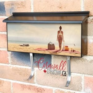 Woman With A Yoga Mat Getting Ready For Yoga Wall-mounted Townhouse Mailbox Cover