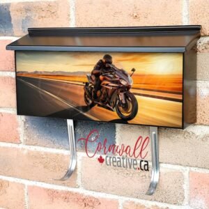 Motorbike On The Road Wall-mounted Townhouse Mailbox Cover