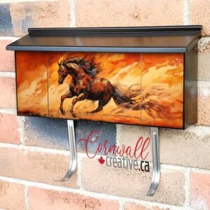Painting Of A Horse Galloping Wall-mounted Townhouse Mailbox Cover