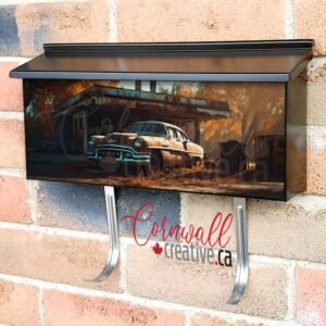 Retro Rusty Car Body Scene  Wall-mounted Townhouse Mailbox Cover