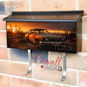 Retro Rusty Car Body Scene 4 Wall-mounted Townhouse Mailbox Cover
