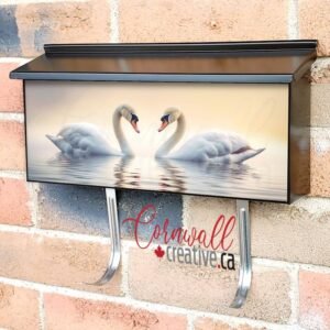 Romantic Pair Of Swans In Love Forms A Heart Shape Wall-mounted Townhouse Mailbox Cover