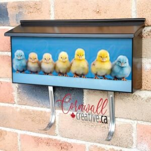 Row Of Easter Chicks Wall-mounted Townhouse Mailbox Cover
