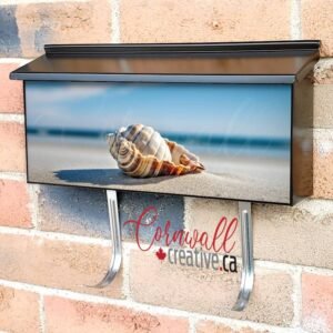 Sea Shell On Tropical Sea And Sandy Beach Wall-mounted Townhouse Mailbox Cover