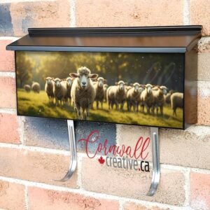 Sheep On Field Wall-mounted Townhouse Mailbox Cover