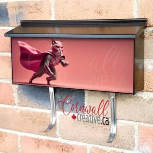 Supergod Superpet Cat As Superhero Wall-mounted Townhouse Mailbox Cover