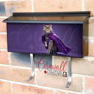 Superpet Cat As Superhero Wall-mounted Townhouse Mailbox Cover