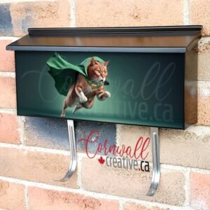 Superpet Cat As Superhero With Cape Wall-mounted Townhouse Mailbox Cover