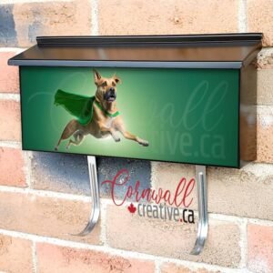Superpet Dog As Superhero With Cape Wall-mounted Townhouse Mailbox Cover