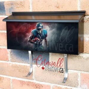 American Football Player In Smoke Wall-mounted Townhouse Mailbox Cover