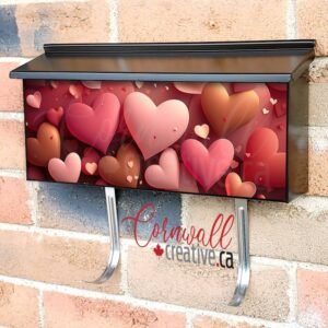 Valentines Day Background With Hearts Wall-mounted Townhouse Mailbox Cover