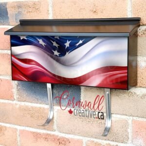 Wavy American Silky Flag Background For Memorial Day Wall-mounted Townhouse Mailbox Cover
