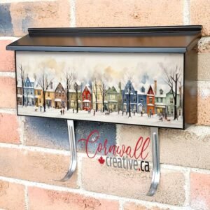 Whimsical Snowy Landscapes Of Canadian Cities Wall-mounted Townhouse Mailbox Cover