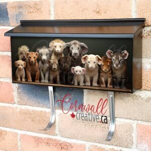 Jungle Animal Babies Wall-mounted Townhouse Mailbox Cover