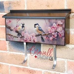 Romantic Bird Couple Sitting On Tree Branch 2 Wall-mounted Townhouse Mailbox Cover