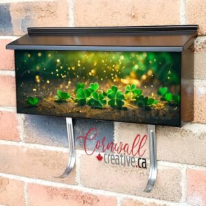 Green Clovers And Gold Dust Wall-mounted Townhouse Mailbox Cover