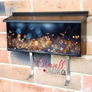 Blue Blurry Branches Flowers Wall-mounted Townhouse Mailbox Cover