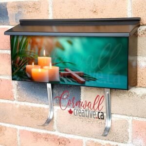 Candles Palm Leaves And Wood Cross For Easter Wall-mounted Townhouse Mailbox Cover