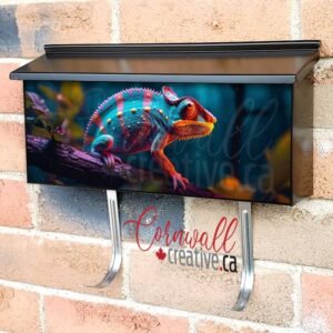 Colorful Chameleon Perched On A Tree Branch Wall-mounted Townhouse Mailbox Cover