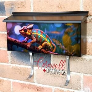 Colorful Chameleon Perched On A Tree Branch 2 Wall-mounted Townhouse Mailbox Cover